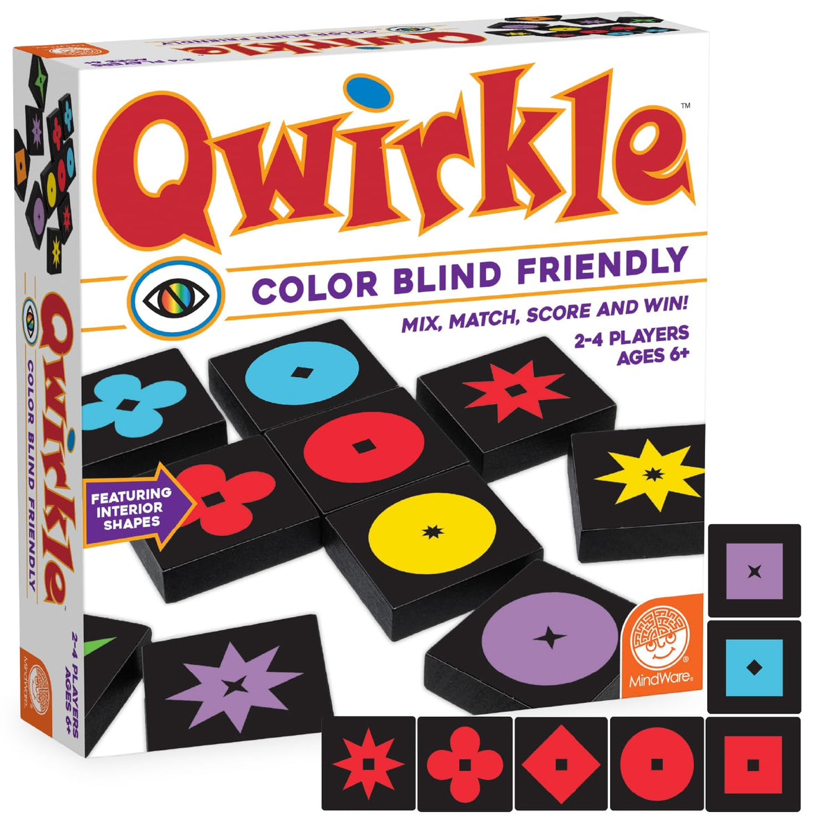 MindWare Qwirkle Color Blind Friendly Family Board Game