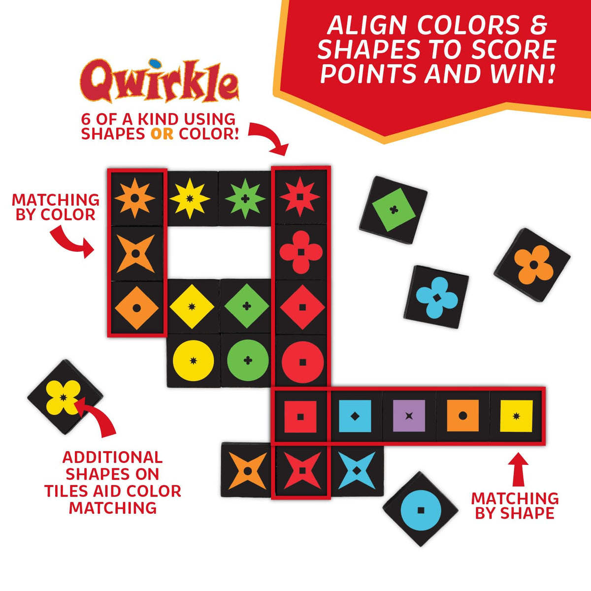 MindWare Qwirkle Color Blind Friendly Family Board Game