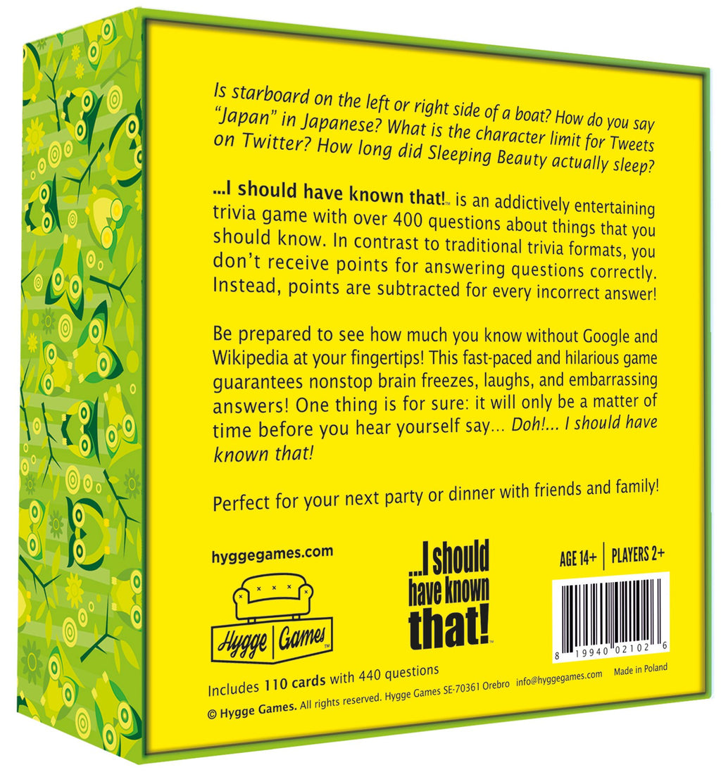 I should have known that! - A Trivia Game About Things You Oughta Know